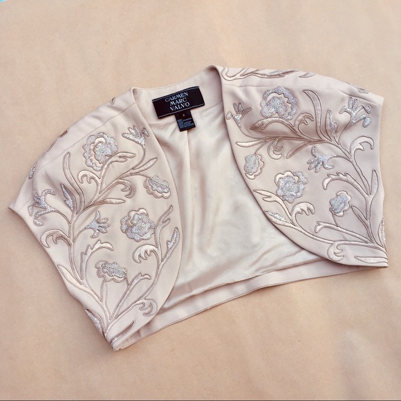 Carmen Marc Valvo ❉ Embellished Bolero Jacket - Picture 4 of 6
